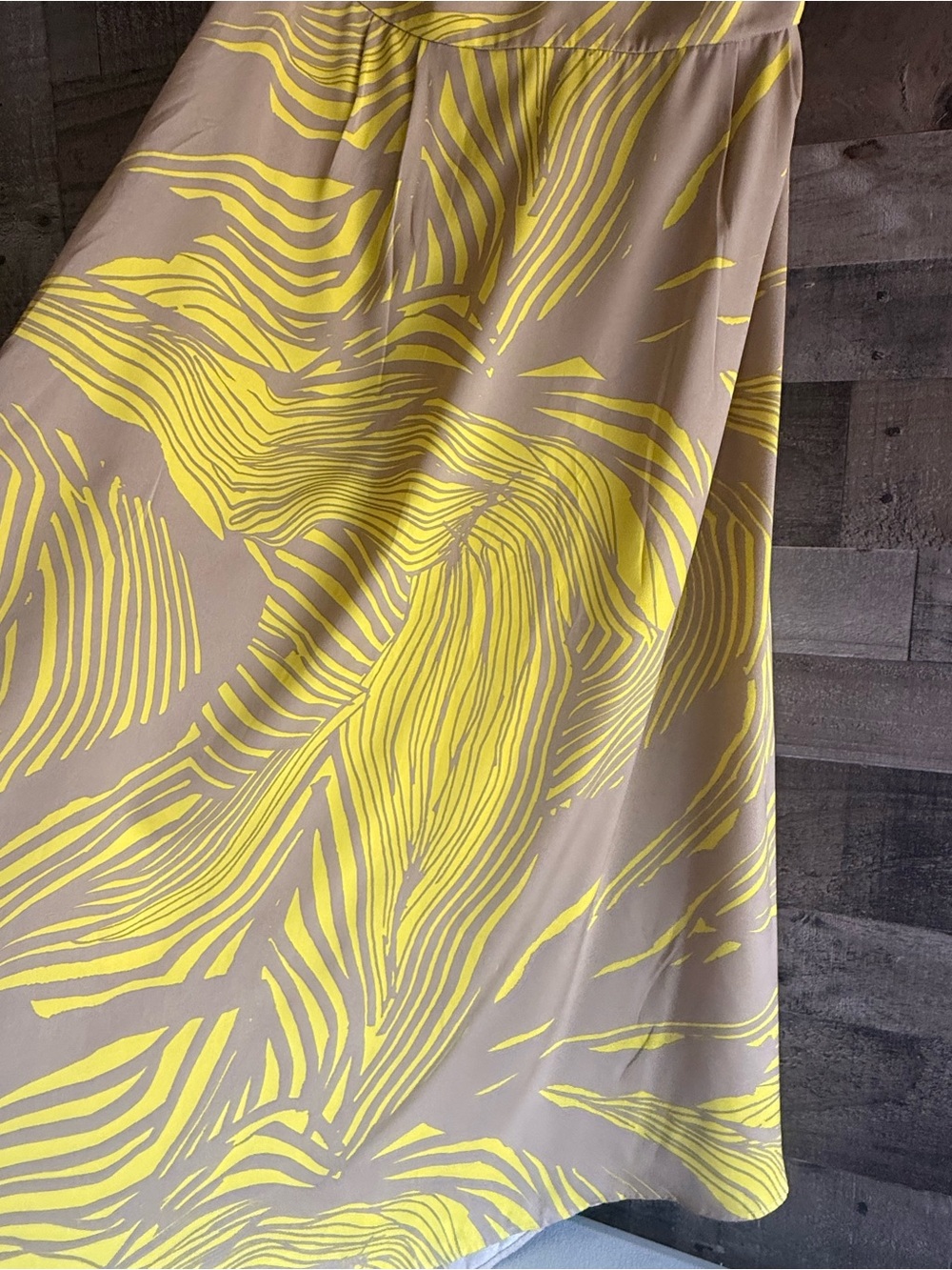 Banana Republic Yellow Patterned Taupe Maxi Dress - Women's Summer Dress - Picture 5 of 13